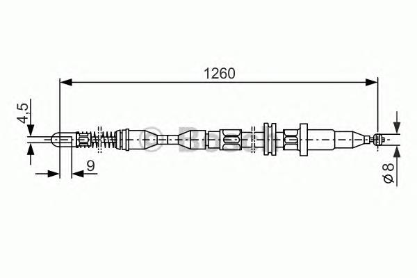 115751 Cofle cable de freno de mano trasero izquierdo