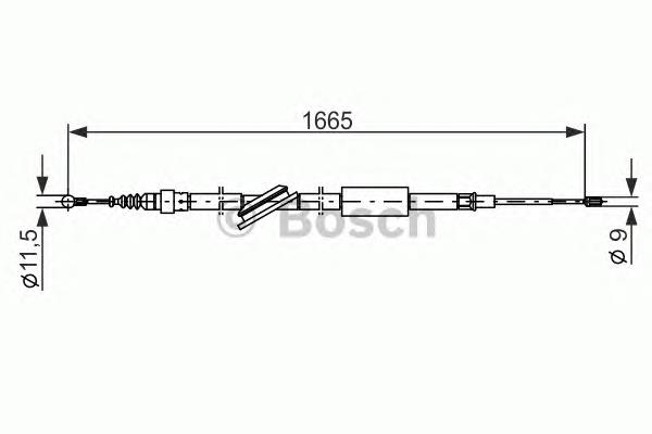 1987477249 Bosch cable de freno de mano trasero derecho/izquierdo