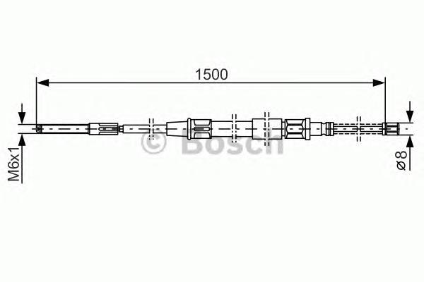 1987477168 Bosch cable de freno de mano trasero derecho/izquierdo