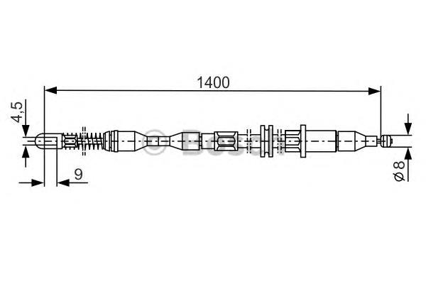 1987477134 Bosch cable de freno de mano trasero derecho