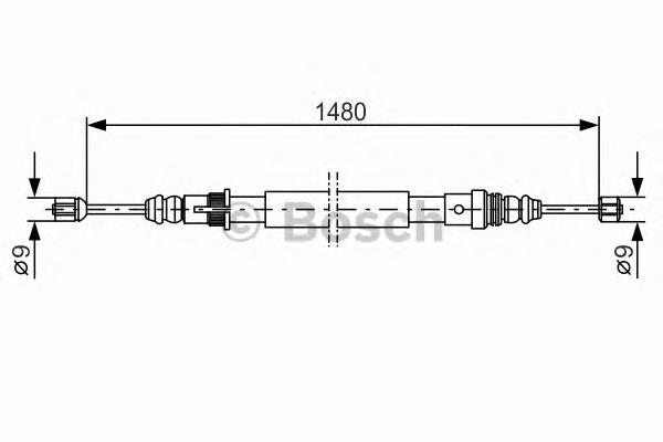 1987477153 Bosch cable de freno de mano trasero derecho/izquierdo