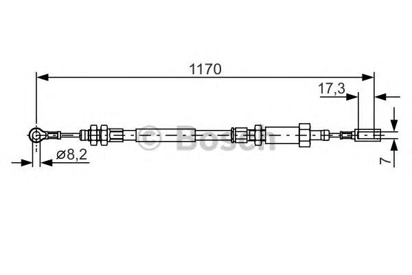 1987482004 Bosch cable de freno de mano delantero