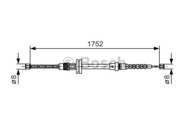 1987482044 Bosch cable de freno de mano trasero derecho/izquierdo