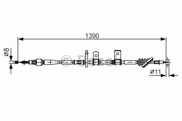 1987482090 Bosch cable de freno de mano trasero derecho