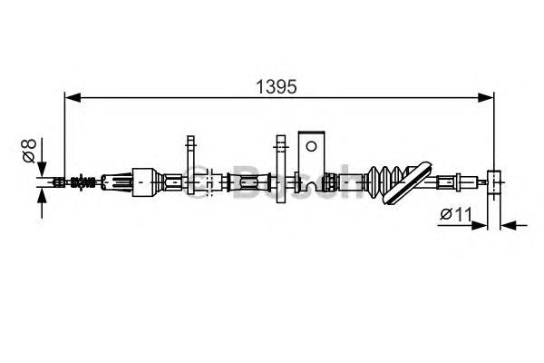 1987482089 Bosch cable de freno de mano trasero derecho