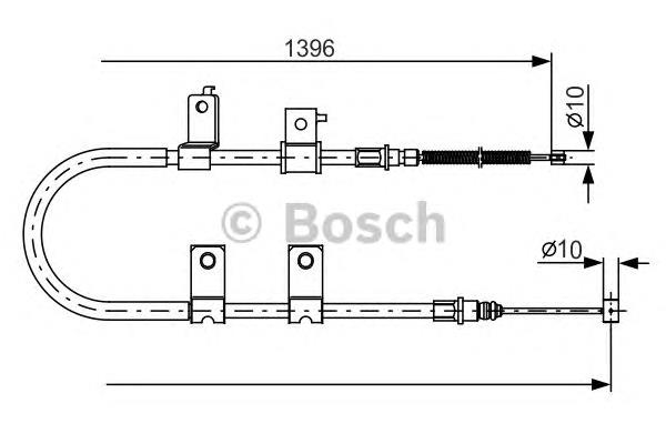 1987482083 Bosch cable de freno de mano trasero derecho