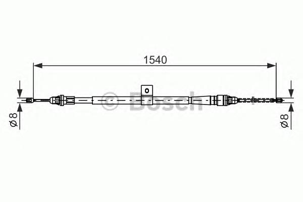 1987477992 Bosch cable de freno de mano trasero izquierdo