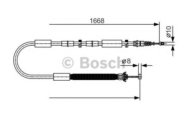 1987477911 Bosch cable de freno de mano trasero derecho