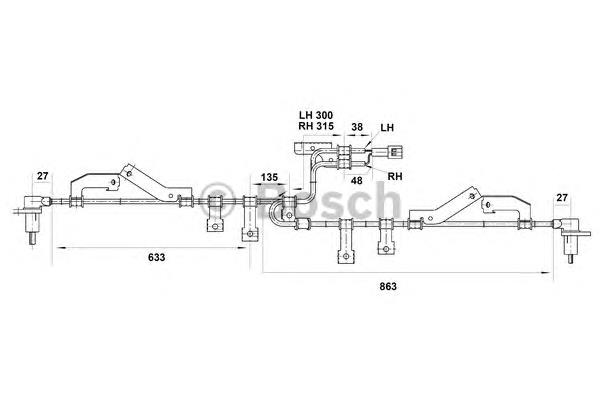 Sensor ABS trasero 479005F600 Nissan