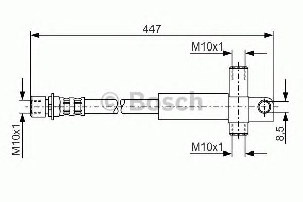 1 987 476 614 Bosch tubo flexible de frenos trasero