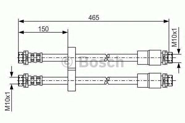 1987476125 Bosch tubo flexible de frenos trasero