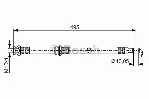 1 987 476 401 Bosch tubo flexible de frenos trasero izquierdo