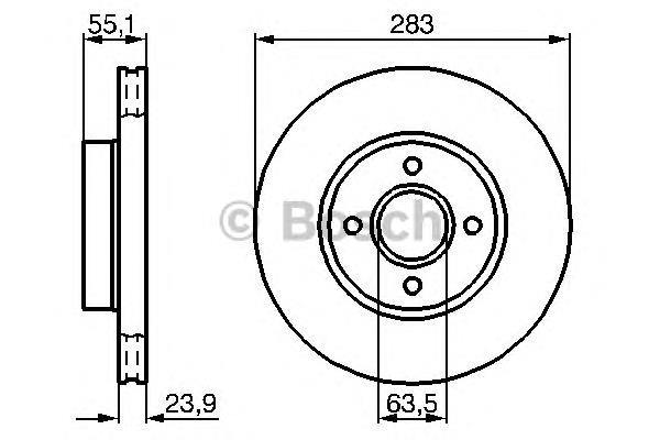 0986478814 Bosch freno de disco delantero