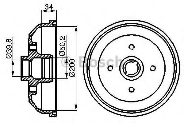 0986477040 Bosch freno de tambor trasero