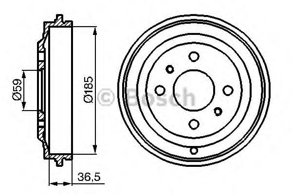 0986477125 Bosch freno de tambor trasero