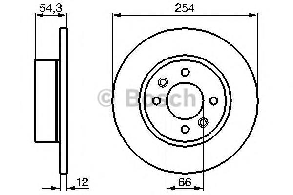 0 986 478 390 Bosch disco de freno trasero