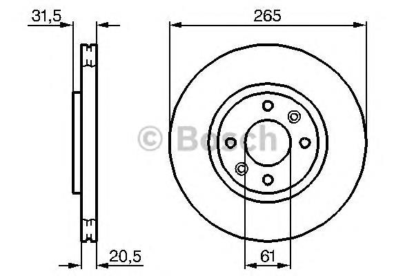 0986478279 Bosch freno de disco delantero