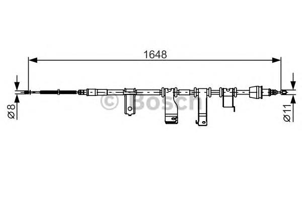 1987482350 Bosch cable de freno de mano trasero derecho