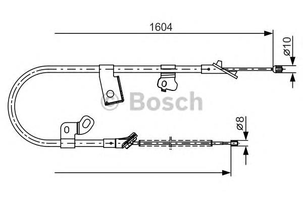 1987482220 Bosch cable de freno de mano trasero derecho