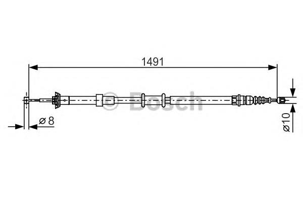 1987482202 Bosch cable de freno de mano trasero izquierdo