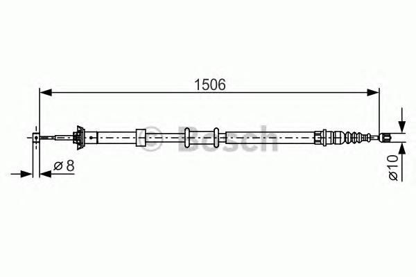 1987482201 Bosch cable de freno de mano trasero derecho