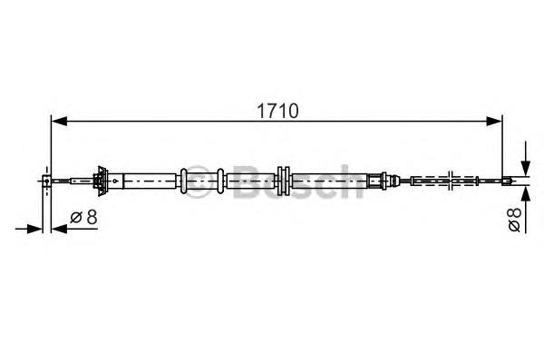 1987482207 Bosch cable de freno de mano trasero derecho