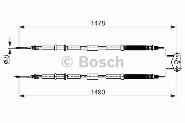 1987482282 Bosch cable de freno de mano trasero derecho/izquierdo