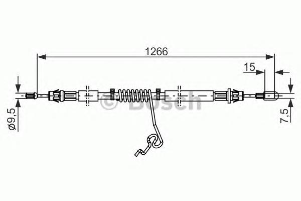 1987482281 Bosch cable de freno de mano trasero derecho