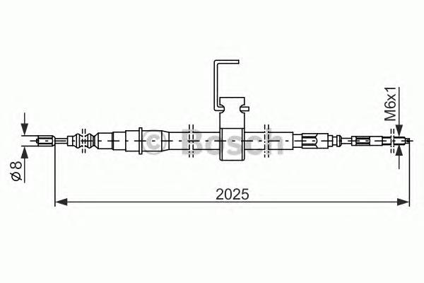 Cable de freno de mano trasero izquierdo 1987482256 Bosch