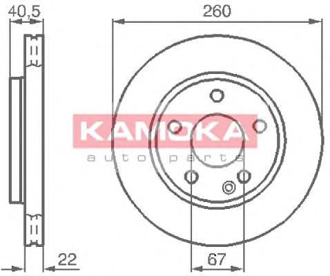 1032070 Kamoka freno de disco delantero