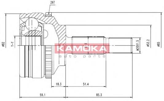 7140 Kamoka junta homocinética exterior delantera