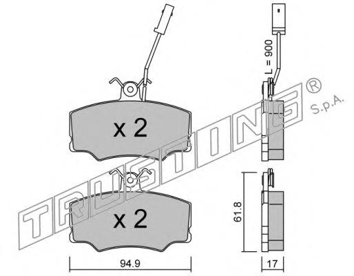 078.0 Trusting pastillas de freno delanteras