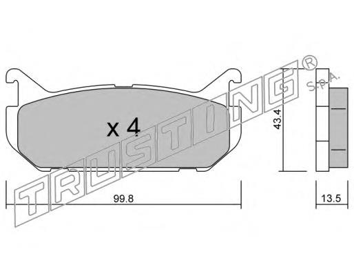 312.0 Trusting pastillas de freno traseras