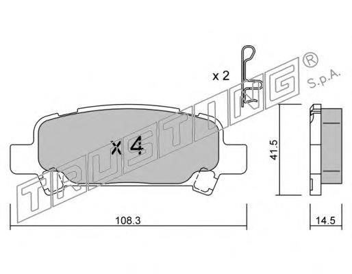 4290 Trusting pastillas de freno traseras