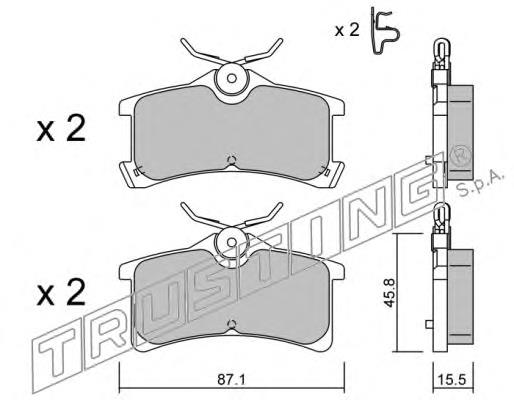 465.0 Trusting pastillas de freno traseras