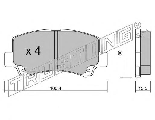 434.0 Trusting pastillas de freno delanteras