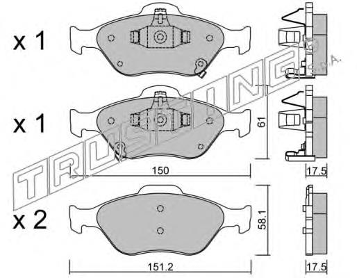 325.1 Trusting pastillas de freno delanteras