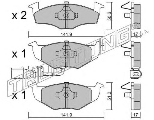 2153 Trusting pastillas de freno delanteras
