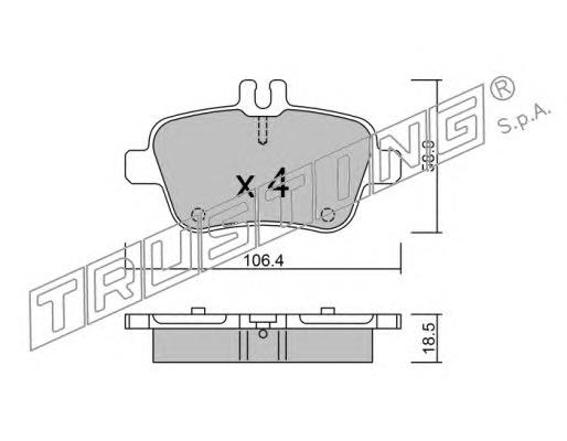982.0 Trusting pastillas de freno traseras