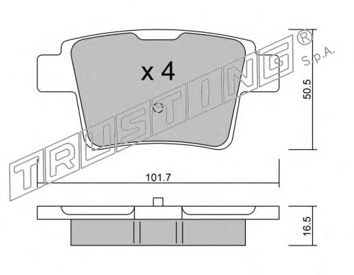 693.0 Trusting pastillas de freno traseras