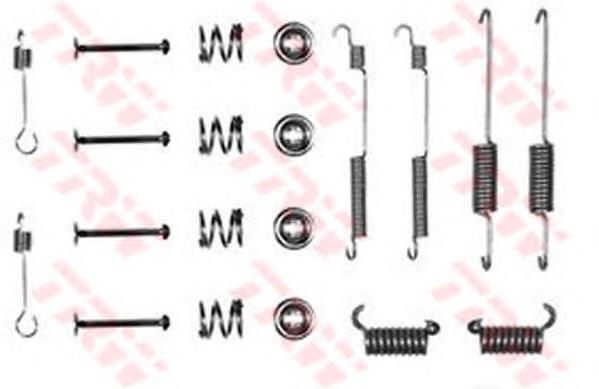 Kit de montaje, zapatas de freno traseras SFK87 TRW