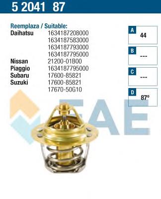 5204187 FAE termostato, refrigerante