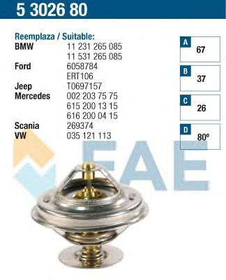 5302680 FAE termostato, refrigerante