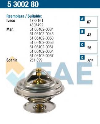 5300280 FAE termostato, refrigerante