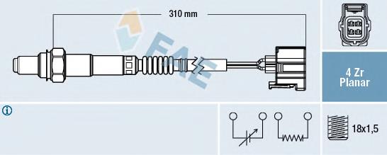 77427 FAE sonda lambda sensor de oxigeno post catalizador