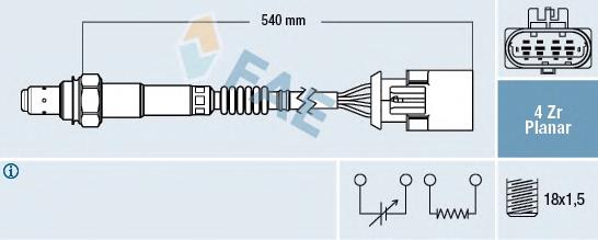 77425 FAE sonda lambda sensor de oxigeno post catalizador