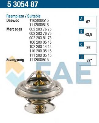 5305487 FAE termostato, refrigerante