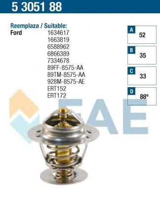 5305188 FAE termostato, refrigerante