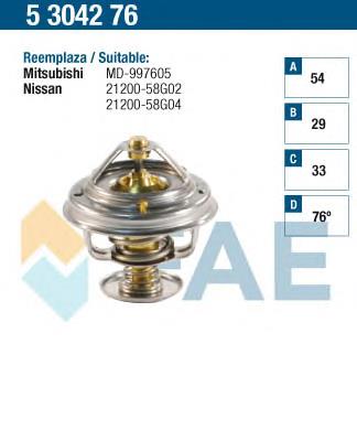 5304276 FAE termostato, refrigerante