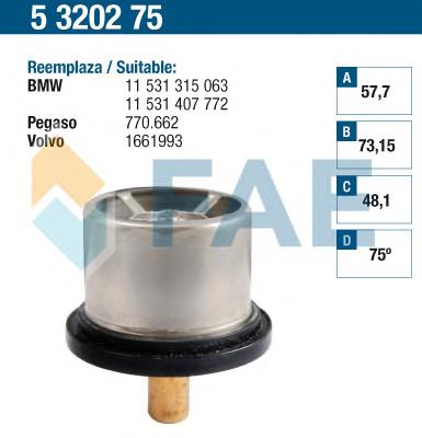 5320275 FAE termostato, refrigerante